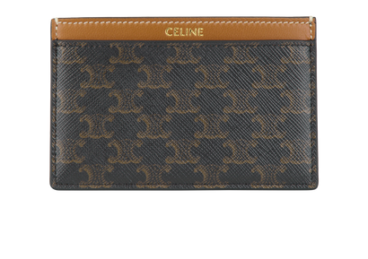 Celine Triomphe Card Holder, &pound;130, Accessories, Brown, Canvas, Front view